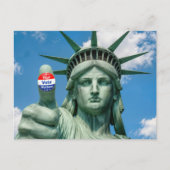 Freiheitsstatue mit Wahlaufkleber Postkarte (Vorderseite)