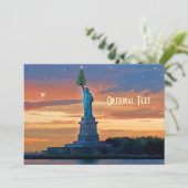 Freiheitsstatue mit Weihnachtsbaum-Gewohnheit Einladung (Stehend Vorderseite)