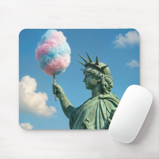 Freiheitsstatue mit Zuckerwatte Mousepad (Mit Mouse)