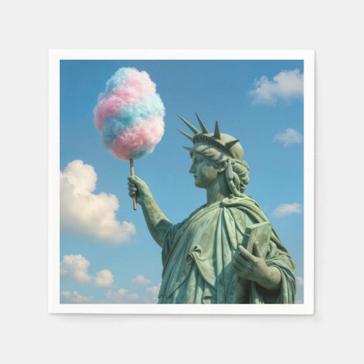 Freiheitsstatue mit Zuckerwatte Serviette (Vorderseite)