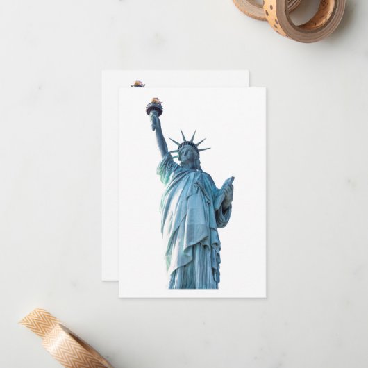 Freiheitsstatue Mitteilungskarte (Vorderseite/Rückseite Beispiel)