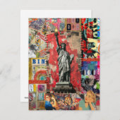Freiheitsstatue Mixed Media Collage Art Card Dankeskarte (Vorne/Hinten)