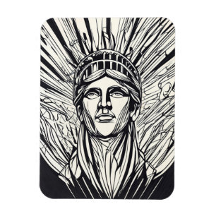 Freiheitsstatue Moderne Line Art Druck Magnet