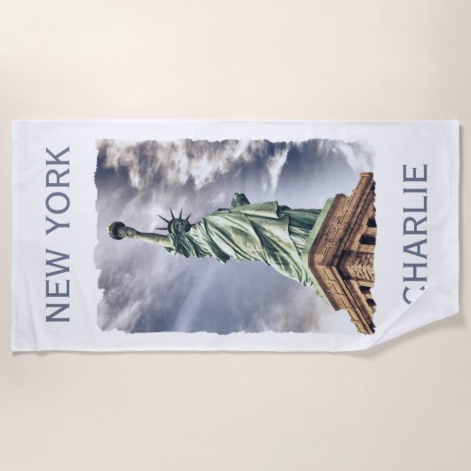 Freiheitsstatue Name-Badetuch Strandtuch (Vorderseite)