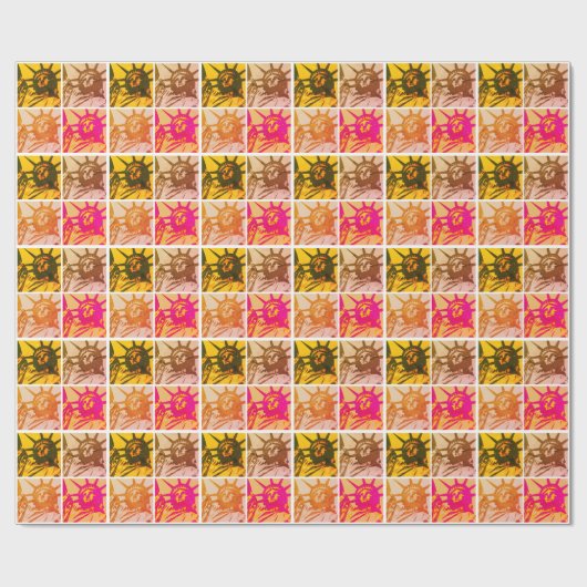 Freiheitsstatue New Yok City Pop Art Collection Geschenkpapier (Flach)