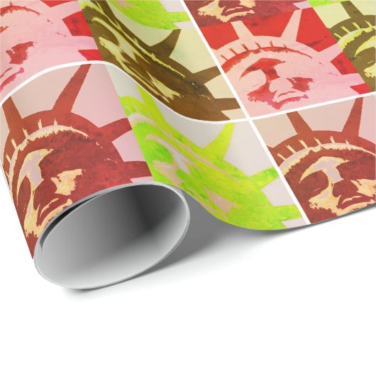 Freiheitsstatue New Yok City Pop Art Collection Geschenkpapier (Rolleneckpunkt)