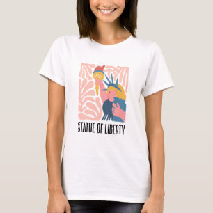 Freiheitsstatue New York abstrakte Reise floral T-Shirt