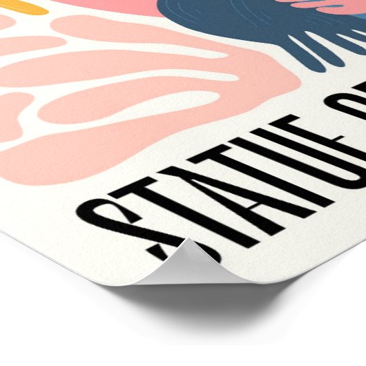 Freiheitsstatue New York abstraktes Reisen Poster (Ecke)