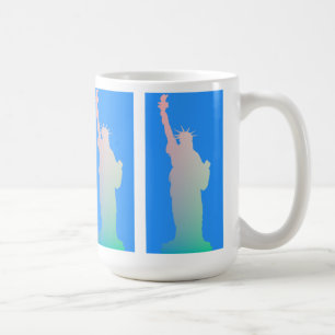 Freiheitsstatue New York Blue Pink Green Colors Kaffeetasse