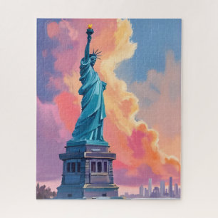 Freiheitsstatue New York City Aquarell Puzzle
