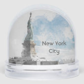 Freiheitsstatue New York City - Manhattan Schneekugeln (Rückseite)