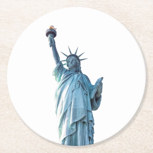 Freiheitsstatue New York City Runder Pappuntersetzer (Vorderseite)