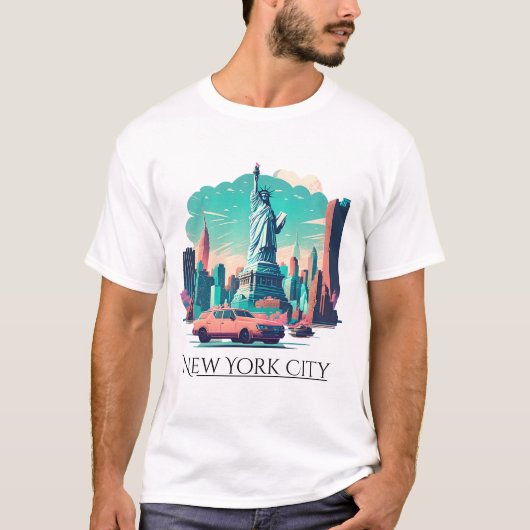 Freiheitsstatue New York City T - Shirt (Vorderseite)