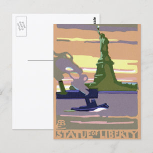Freiheitsstatue, New York City, Vintage Reise Postkarte