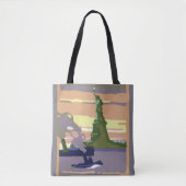 Freiheitsstatue, New York City, Vintage Travel Tasche (Vorderseite)