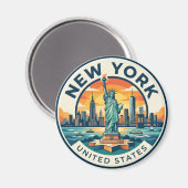 Freiheitsstatue New York Magnet (Vorderseite/Rückseite)