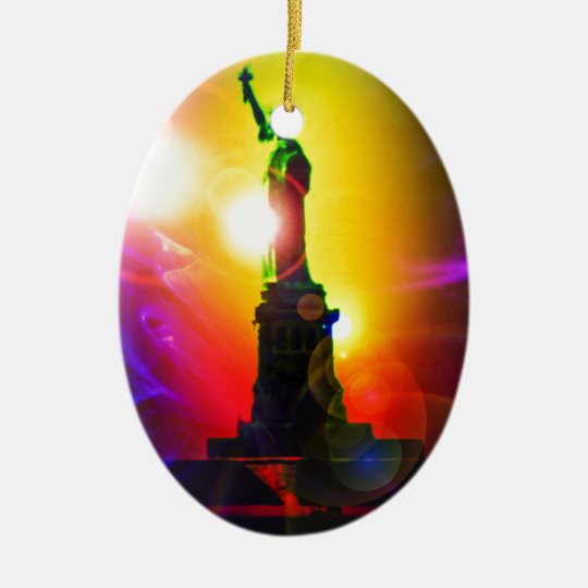 Freiheitsstatue New York Ovales Keramik Ornament