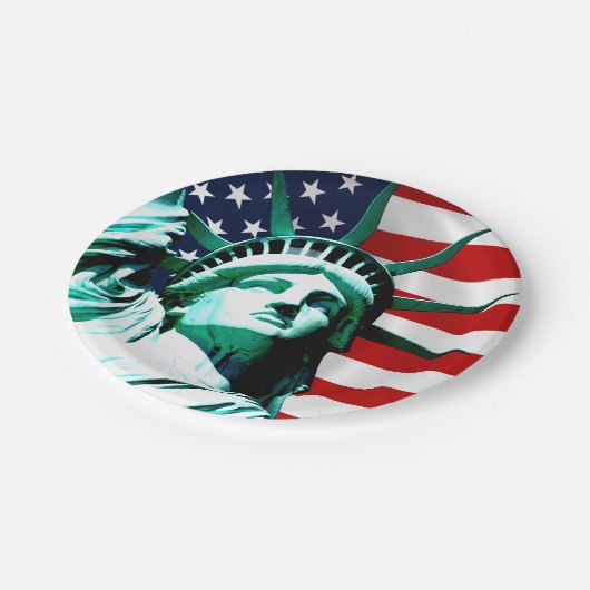 Freiheitsstatue, New York Pappteller (Schrägansicht)