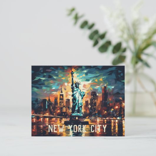 Freiheitsstatue New York Postcard Postkarte (Stehend Vorderseite)