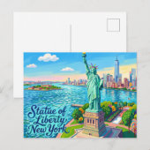 Freiheitsstatue, New York Postkarte (Vorne/Hinten)