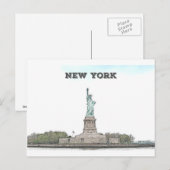 Freiheitsstatue - New York Postkarte (Vorne/Hinten)