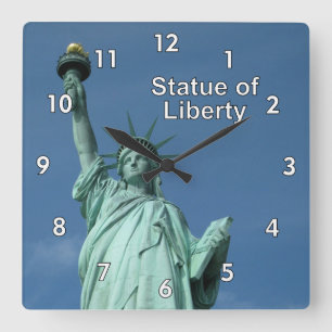 Freiheitsstatue New York Quadratische Wanduhr