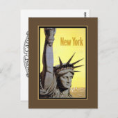 Freiheitsstatue New York Reiseplakat Postkarte (Vorne/Hinten)