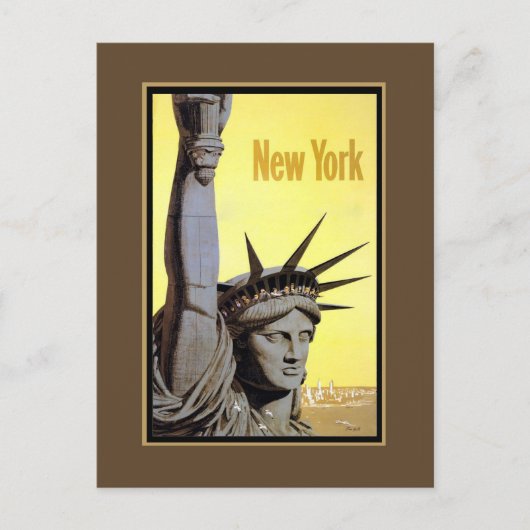 Freiheitsstatue New York Reiseplakat Postkarte (Vorderseite)