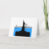 Freiheitsstatue New York Skyline Silhouette Karte (Vorderseite)