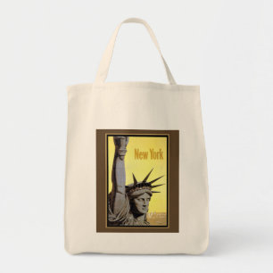 Freiheitsstatue New York Vintage-Reiseposter Tragetasche