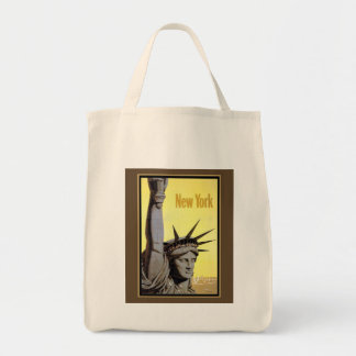 Freiheitsstatue New York Vintage-Reiseposter Tragetasche