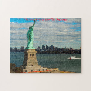 Freiheitsstatue New York.Weihnachtsgrüße Puzzle