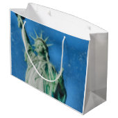 Freiheitsstatue, New Yorker Aquarelle Große Geschenktüte (Rückseite Schrägansicht)