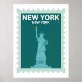 Freiheitsstatue - New Yorker Briefmarke Poster (Vorne)