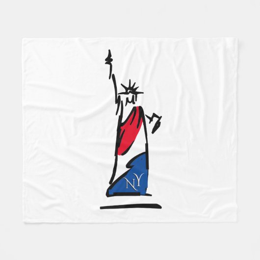 Freiheitsstatue NY Rot Weiß und Blau Fleecedecke (Vorderseite (Horizontal))