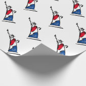 Freiheitsstatue NY Rot Weiß und Blau Geschenkpapier (Ecke)