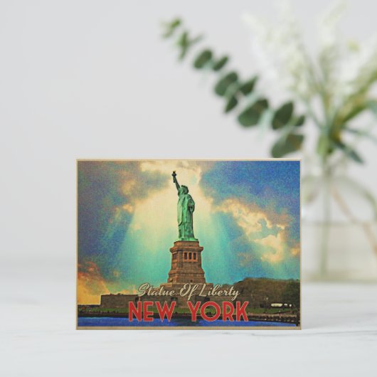 Freiheitsstatue NYC Postkarte (Stehend Vorderseite)