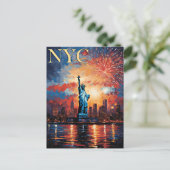 Freiheitsstatue, NYC, Postkarte (Stehend Vorderseite)