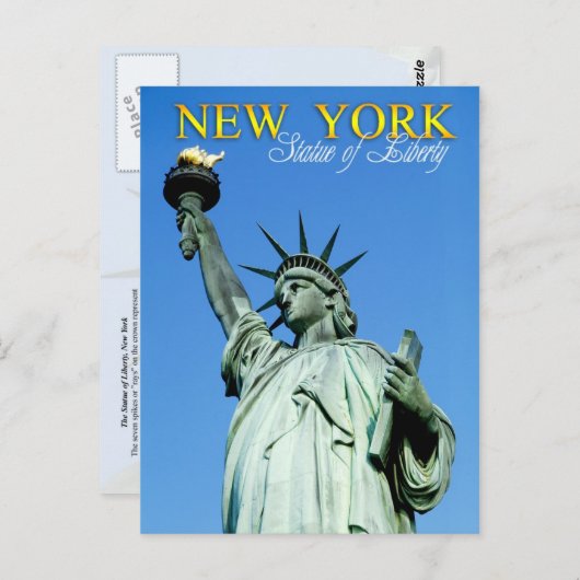 Freiheitsstatue, NYC Postkarte (Vorne/Hinten)