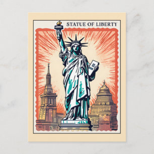 Freiheitsstatue NYC Retro New York City Postkarte