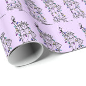 Freiheitsstatue NYC Weihnachten Hanukkah Lila Geschenkpapier (Rolleneckpunkt)