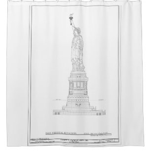Freiheitsstatue Plan Duschvorhang