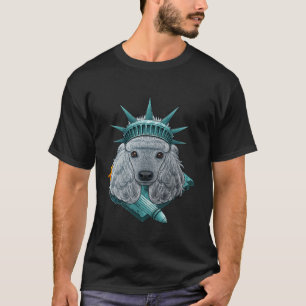 Freiheitsstatue Poodle 4. Juli Hund USA Amerika T-Shirt