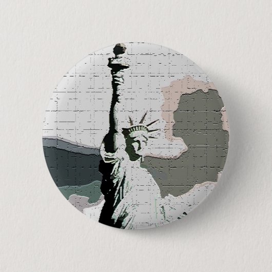 Freiheitsstatue Pop Art Button (Vorderseite)