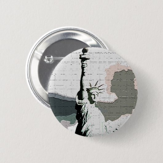Freiheitsstatue Pop Art Button (Vorne & Hinten)