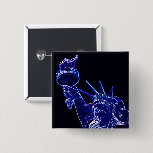 Freiheitsstatue Pop Art Button (Vorne & Hinten)