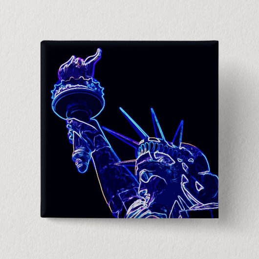 Freiheitsstatue Pop Art Button (Vorderseite)