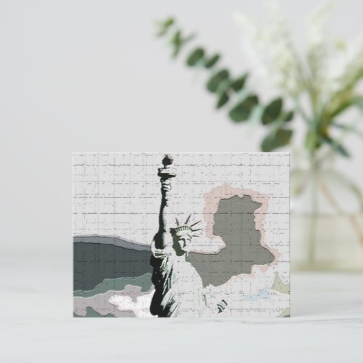 Freiheitsstatue Pop Art Postkarte (Stehend Vorderseite)