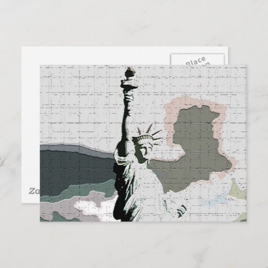 Freiheitsstatue Pop Art Postkarte (Vorne/Hinten)