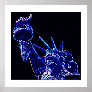 Freiheitsstatue Poster Druck mit weißen Rändern